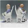 Image 2 : 2pc Vintage German Figurines, Flute Player & Seated Lady