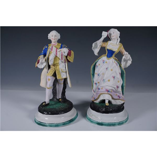 2pc Porcelain Figurines, 18th Century Courting Couple