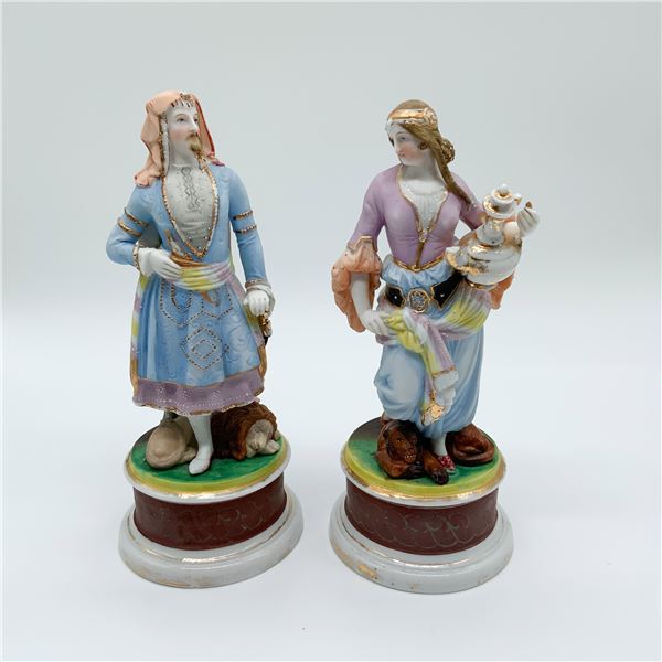 2pc Porcelain Figurines, Middle Eastern Attire