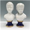 Image 1 : 2pc Japanese KPM Porcelain Busts on Pedestals, Boy and Girl