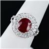Image 3 : 3.01 ctw Ruby and 0.95 ctw Diamond Platinum Ring (GIA CERTIFIED)