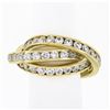 Image 3 : French 18k Gold Cubic Zirconia Channel Rolling Trinity Crossover Three Band Ring