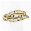 Image 4 : French 18k Gold Cubic Zirconia Channel Rolling Trinity Crossover Three Band Ring