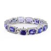 Image 2 : 47.44 ctw Tanzanite and 3.72 ctw Diamond Platinum Bracelet