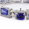 Image 3 : 47.44 ctw Tanzanite and 3.72 ctw Diamond Platinum Bracelet