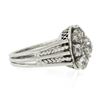 Image 6 : Antique French 18K Gold 2.12 ctw GIA European Diamond Halo Flower Cocktail Ring