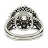 Image 8 : Antique French 18K Gold 2.12 ctw GIA European Diamond Halo Flower Cocktail Ring