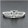Image 2 : Vintage 14k White Gold 0.24 ctw Illusion Set Round Diamond Engagement Promise Ri