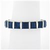 Image 1 : Unisex Platinum 5.61 ctw Square Step Cut Sapphire Bar Channel Eternity Band Ring