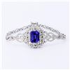 Image 1 : 8.91 ctw Tanzanite and 3.46 ctw Diamond 14K White Gold Bracelet (GIA CERTIFIED)