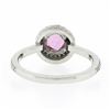 Image 7 : NEW Martin Flyer Platinum 1.57 ctw Round Pink Sapphire w/ Pave Diamond Halo Ring