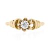 Image 4 : Antique 10k Gold.25 ctw Old European Diamond Flower Prong Setting Engagement Rin