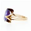 Image 6 : Retro Vintage Handmade 14k Rose Gold 13.7mm Synthetic Alexandrite Solitaire Ring
