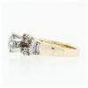 Image 6 : 14k TT Gold 1.48 ctw Round Brilliant & Baguette Cut Diamond Engagement Band Ring