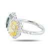 Image 2 : 4.57 ctw Blue-Green and Yellow Sapphire and 0.59 ctw Diamond Platinum Ring (GIA