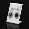 Image 2 : 32.55 ctw Blue Sapphire and 2.90 ctw Diamond 14K White Gold Earrings