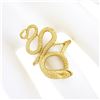 Image 3 : Vintage 14k Yellow Gold Textured Detailed Coiled Snake Statement Wrap Band Ring