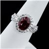 Image 3 : 3.06 ctw Ruby and 1.15 ctw Diamond Platinum Ring (GIA CERTIFIED)