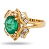 Image 2 : 2.17 ctw Emerald and 0.93 ctw Diamond 18K Yellow Gold Ring