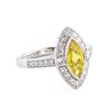 Image 3 : 1.29 ctw Yellow Sapphire and 0.41 ctw Diamond Platinum Ring (GIA CERTIFIED)