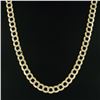 Image 4 : Mens Heavy 14k Gold 27.5" Long Diamond Cut Cuban Curb 12.3mm Link Chain Necklace