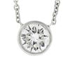 Image 3 : NEW 14k White Gold.84 ctw GIA Round Diamond Solitaire Pendant & Adjustable Chain