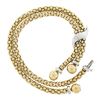 Image 3 : 14k TT Gold Fancy Popcorn Link Chain Lariat Necklace w/ Polished Bead Tassels