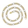 Image 3 : Brev Italian 14K TT Gold 18" Long 6.6mm Polished Figaro Link Chain Necklace