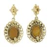 Image 5 : Vintage 14k Gold Fine Carved Shell Cameo W/ Twisted Wire Frame Dangle Earrings