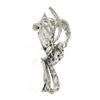 Image 6 : Vintage Solid Platinum 1.95 ctw Old Cut Diamond Ribbon Bow Flower Pin Brooch
