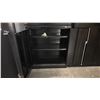 Image 2 : ULINE 36"W X 18"D X 42"H BLACK METAL 2 DOOR STORAGE CABINET