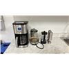 Image 1 : CUISINART STAINLESS STEEL COFFEE MAKER, TEA KETTLE, FRENCH PRESS, SALT & PEPPER SHAKER,