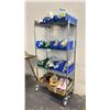 Image 1 : ULINE  35"W X 18"D X 69"H 4 TIER STAINLESS STEEL MOBILE METRO STYLE RACK WITH ASSORTED LABORATORY