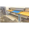Image 2 : WOODEN TOP 96"W X 30"D X 48"H METAL LEG TECH TABLE WITH RISER, KEYBOARD TRAY & LOCKING DRAWER