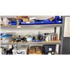Image 2 : ULINE 96"W X 25"D X 84"H 4 TIER GREY METAL ADJUSTABLE STORAGE SHELF WITH ASSORTED LABORATORY