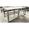 Image 2 : ULINE 96"W X 36"D X 37"H HEIGHT ADJUSTABLE  WOODEN TOP TECH TABLE