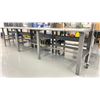 Image 2 : ULINE 96"W X 36"D X 49"H WOODEN TOP TECH TABLE WITH METAL RISER/SHELF *CONTENTS NOT INCLUDED*