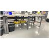 Image 2 : ULINE 96"W X 36"D X 49"H WOODEN TOP TECH TABLE WITH METAL RISER/SHELF *CONTENTS NOT INCLUDED*