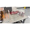 Image 2 : ULINE 60"W X 24"D X 37"H HEIGHT ADJUSTABLE WOODEN TOP TECH TABLE WITH ASSORTED FLASKS, ULINE AIR IN