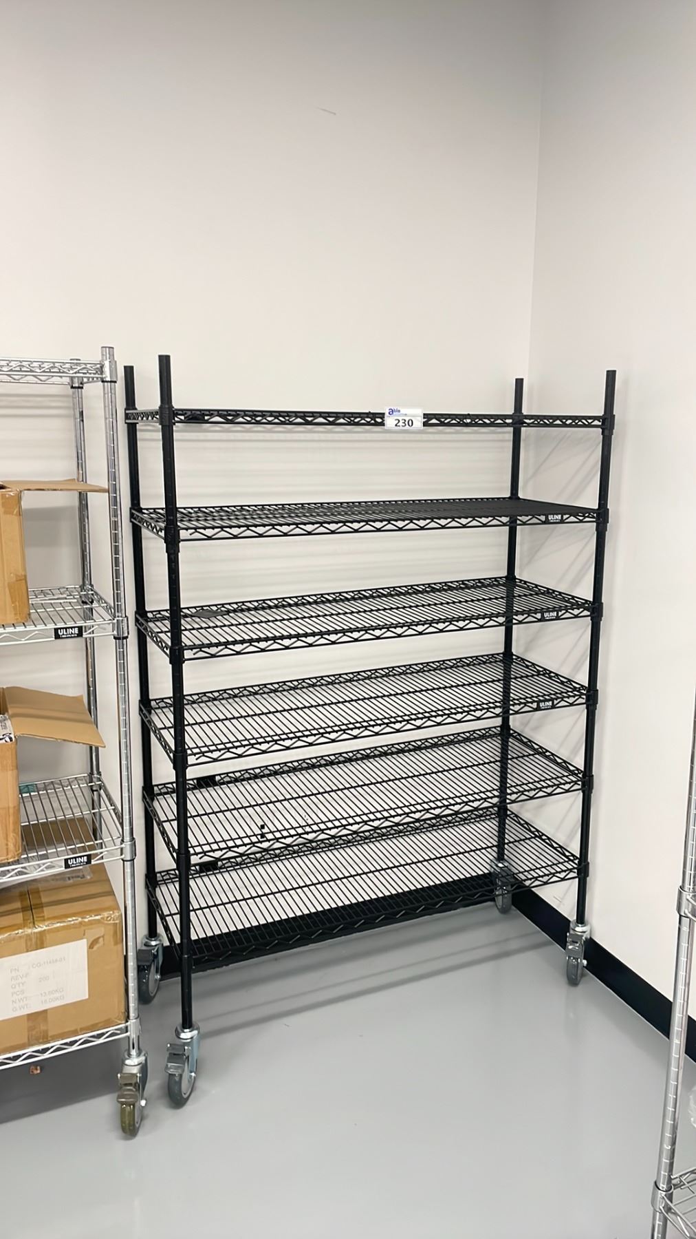 Uline Mobile Racks ULINE 6 TIER STAINLESS STEEL MOBILE METRO STYLE RACK - 48