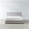 Image 1 : B1042K KUDROW Fabric Bed with Storage(Grey,King) - HEADBOARD + DRAWERS +SIDE RAILS+FOOTBOARD+DRAWERS