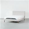 Image 1 : B1062Q CASELLE Fabric Bed(Light Grey, Queen) - HEADBOARD+FOOTBOARD + SLATS  HEIGHT: 113 cm | 44.6"W