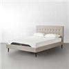 Image 1 : B1063K CASELLE Fabric Bed(Beige, King) - HEADBOARD+- FOOTBOARD + SLATS HEIGHT: 113 cm | 44.6"WIDTH: