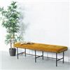 Image 1 : MILAN Velvet Bench(Yellow)  PRODUCT DIMENSIONSHEIGHT: 47cm | 18.5"WIDTH: 51cm | 20.1"DEPTH: 161cm