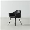 Image 1 : T1663 MILAN Leather Armchair(Black) PRODUCT DIMENSIONSDEPTH: 57 cm | 22.4" WIDTH: 48.5 cm | 19.09"