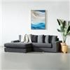 Image 1 : S1052 BRYCE Fabric Sectional Sofa(Grey) - TWO SEATER High quality fabricWooden legs Interchangable