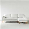 Image 1 : S1197-1/2 2/2 FONDA Fabric Sectional Sofa(Cream,Left) - TWO SEATER FONDA Fabric Sectional Sofa(Cream
