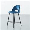 Image 1 : T5962WALTER Velvet Counter Stool(65cm,Blue)PRODUCT DIMENSIONSDEPTH: 44 cm | 17"WIDTH: 48 cm | 18.8
