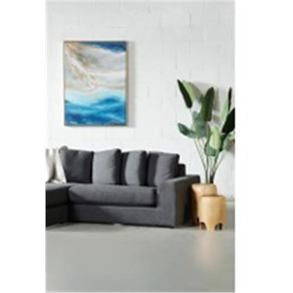 S1207-1/2 BRYCE Fabric Sectional Sofa(Cream) - TWO SEATER un cote bien lire svp photo a titre indica