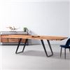 Image 1 : T5383 COLTON Extendable Acacia Table(Natural) - TOP+ base PRODUCT DIMENSIONSDEPTH: 97.7 cm | 38.5"